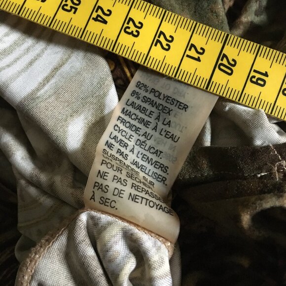 Vintage Y2K Animal Paisley Print Ruched Sleeve Button Up Top - Picture 10 of 16